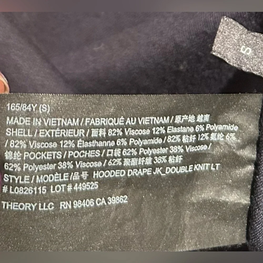 Theory Black Drape Drawstring Blazer Jacket Size Small - Picture 9 of 9